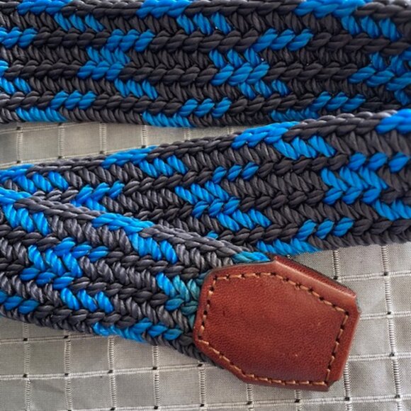 J Crew polyester cords braided black and blue 40 inches long - Picture 3 of 4